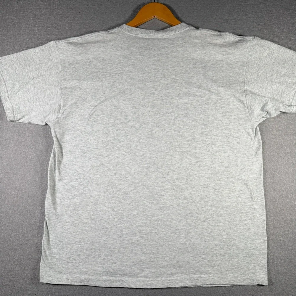 Vintage Bud Light Football Graphic T-Shirt Mens XL Gray Fruit of the Loom Heavy